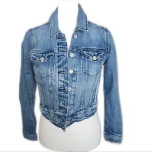 Levi's 100% Cotton Medium Blue Cropped Denim Jacket Jean Jacket, S
